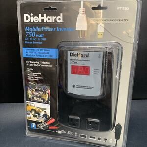 DIEHARD 750 WATT VEHICLE MOBILE 110 VOLT POWER INVERTER 71495, DC to AC & USB.